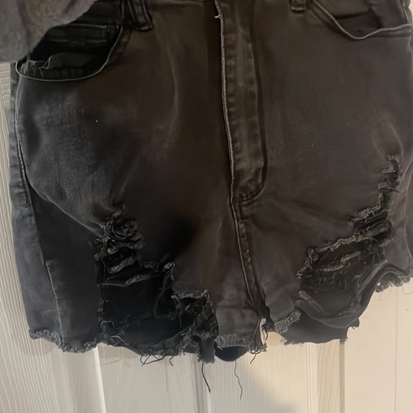 Fashion nova, distressed, black, shorts, size medium - Picture 5 of 6